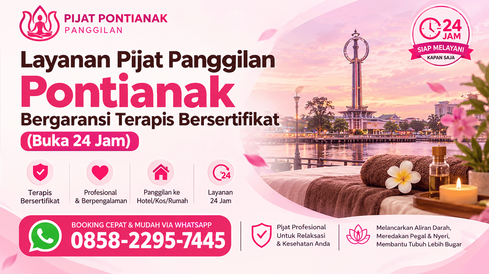 Layanan Pijat Panggilan Pontianak Bergaransi Terapis Bersertifikat (Buka 24 Jam)